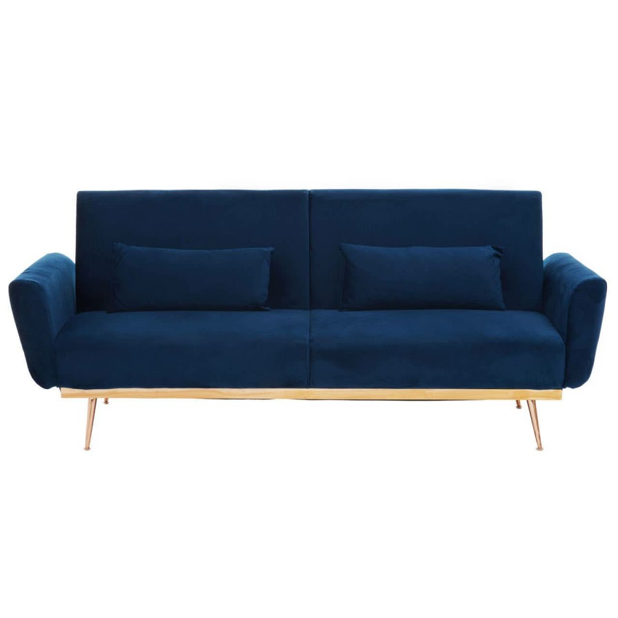 FURNITURE Premier Seating | Hatton Dark Blue Velvet Sofa Bed