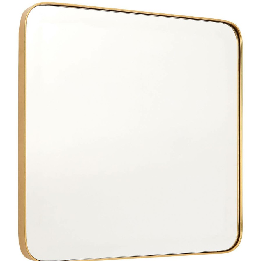 Bathe and Utility Fifty Five South Mirrors | Small Gold Finish Square Wall Mirror
