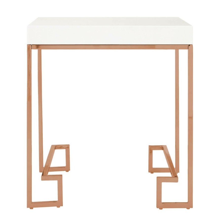 FURNITURE Premier Side Tables | Allure Rose Gold Angled Legs End Table