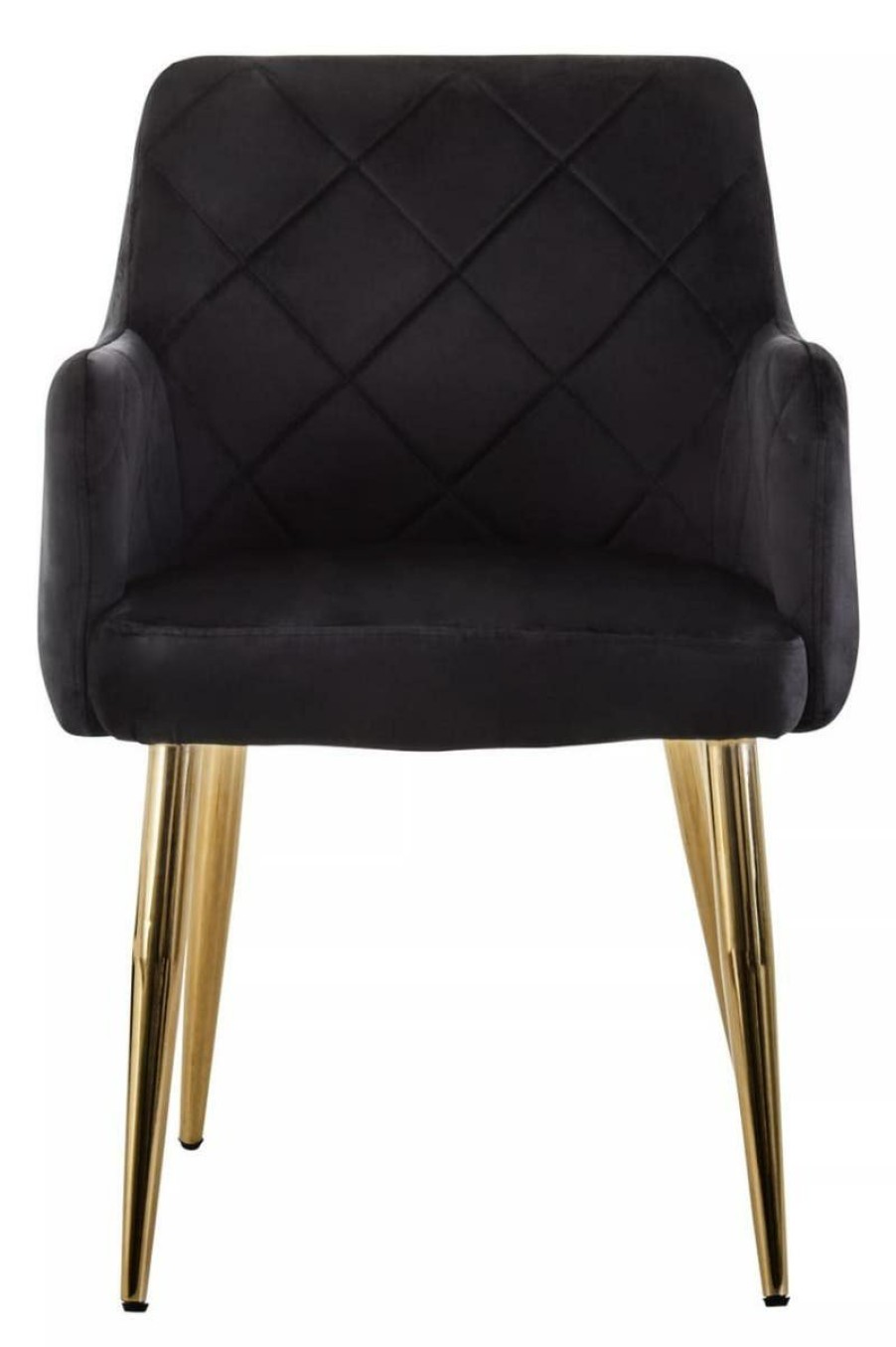 FURNITURE Fifty Five South Seating | Tamzin Black Velvet Angular Dining Chair
