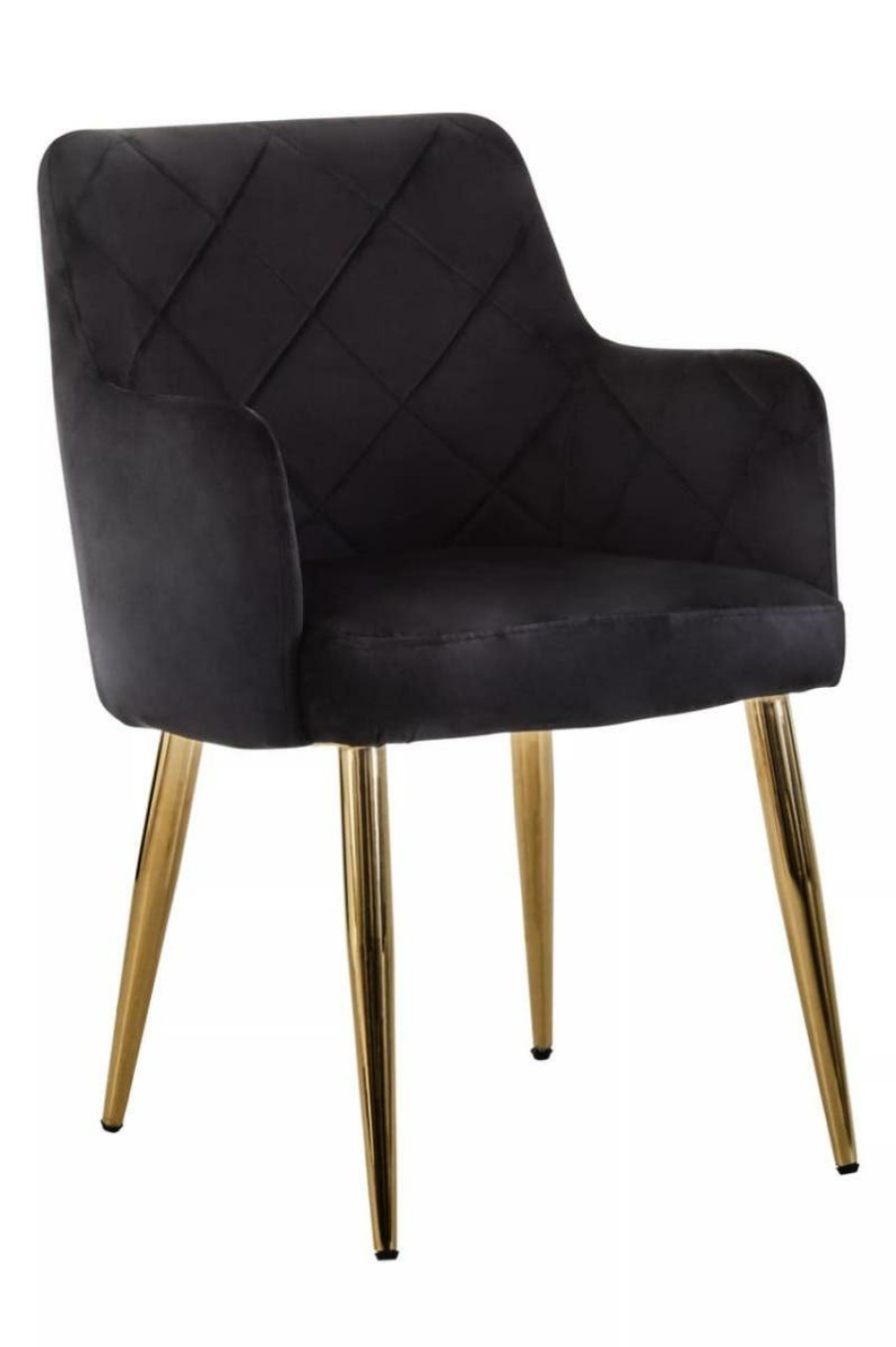 FURNITURE Fifty Five South Seating | Tamzin Black Velvet Angular Dining Chair