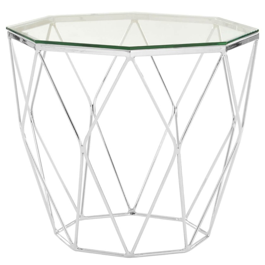 FURNITURE Premier Side Tables | Allure Tempered Glass And Chrome End Table