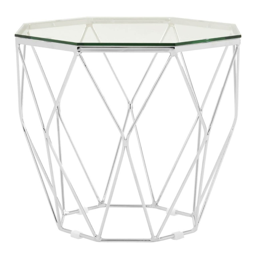 FURNITURE Premier Side Tables | Allure Tempered Glass And Chrome End Table