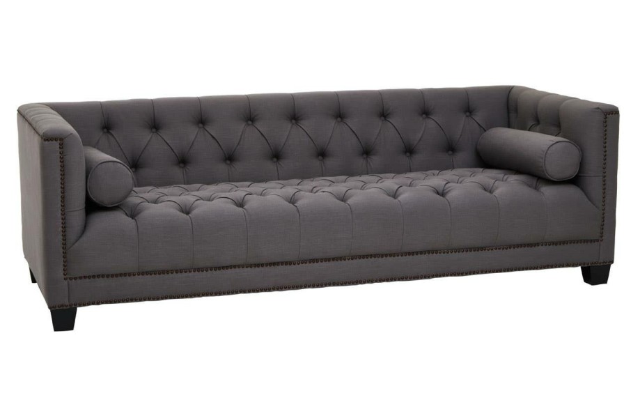 FURNITURE Fifty Five South Seating | Surina Three Seat Grey Fabric Sofa