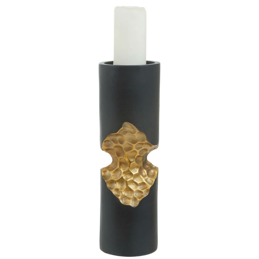 Accessories Fifty Five South Candles and Holders | Daito Small Black And Gold Finish Candle Holder