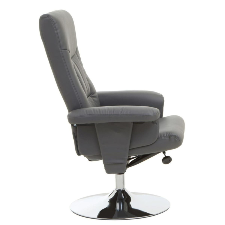 FURNITURE Premier Seating | Denton Grey Leather Effect Recliner