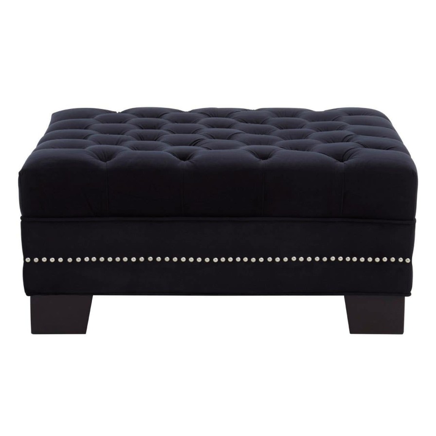 FURNITURE Fifty Five South Seating | Sofia Black Footstool