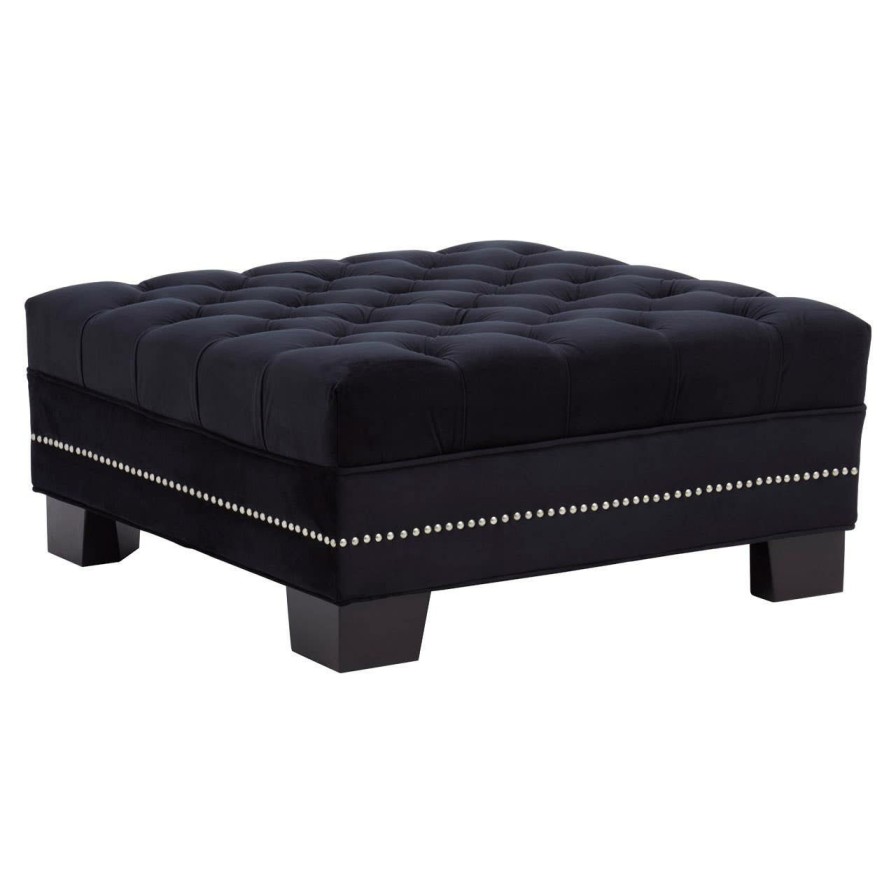 FURNITURE Fifty Five South Seating | Sofia Black Footstool