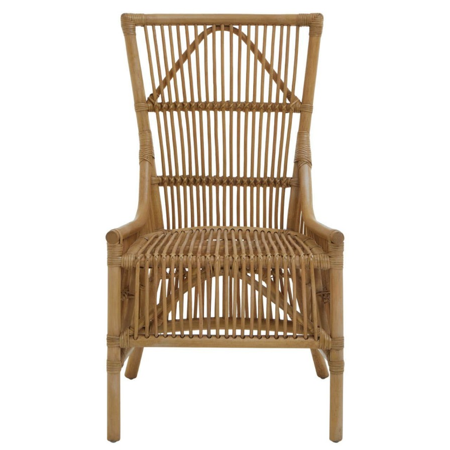 FURNITURE Fifty Five South Conservatory | Manado Natural Rattan Chair With Tapered Back