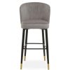 FURNITURE Fifty Five South Bar Seating | Vieste Grey Velvet Bar Chair