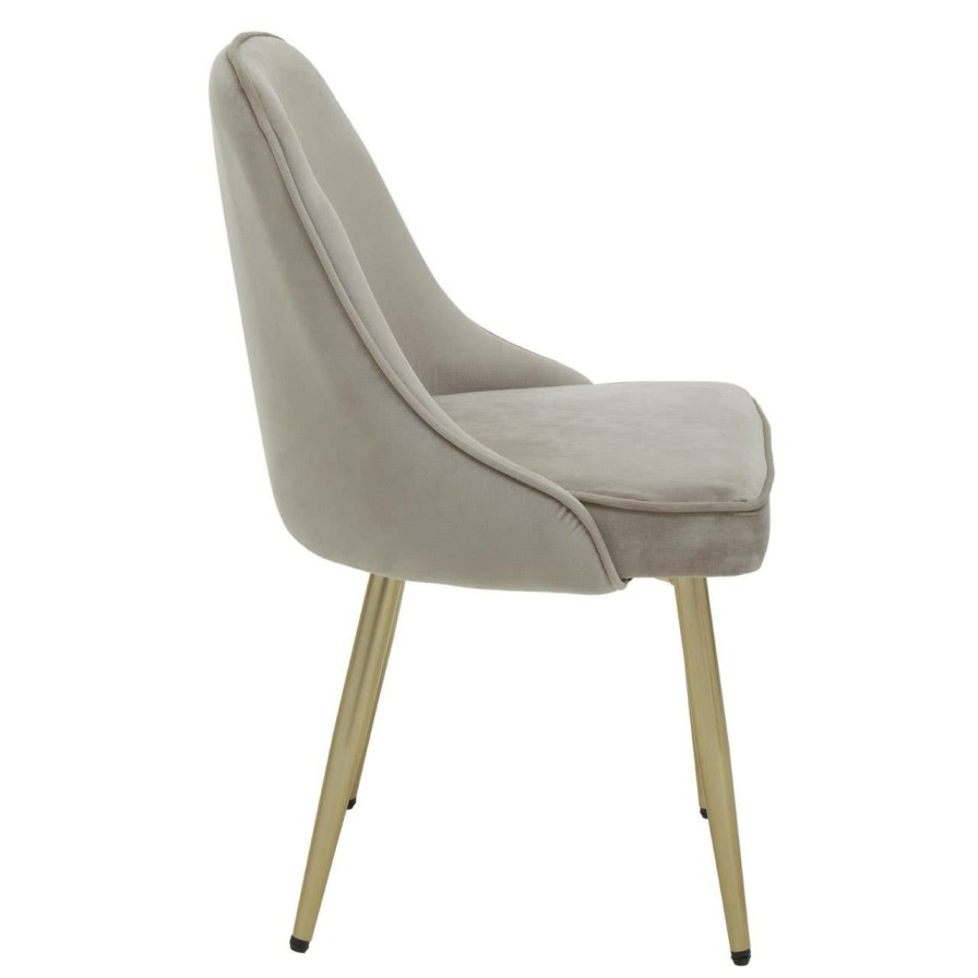 FURNITURE Premier Seating | Demi Mink Velvet Dining Chair