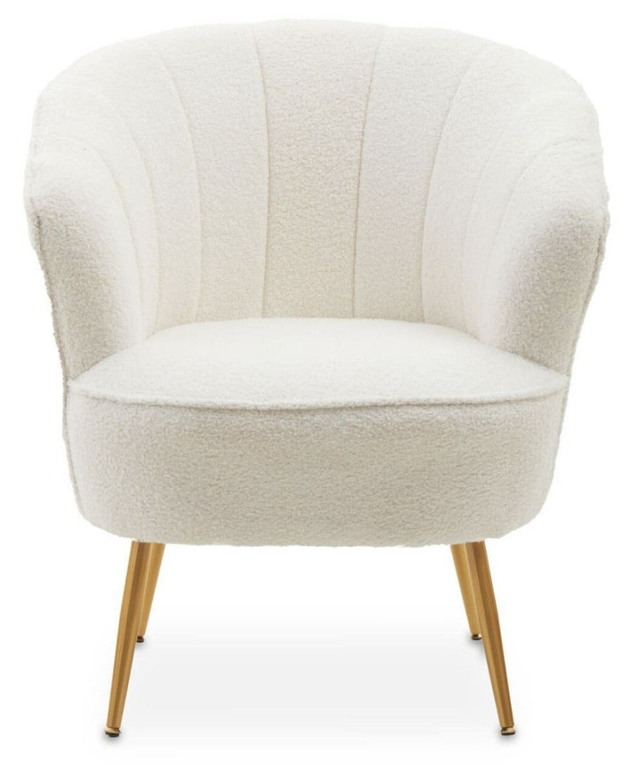 FURNITURE Fifty Five South Seating | Yazmin Channel Armchair With Gold Finish Legs