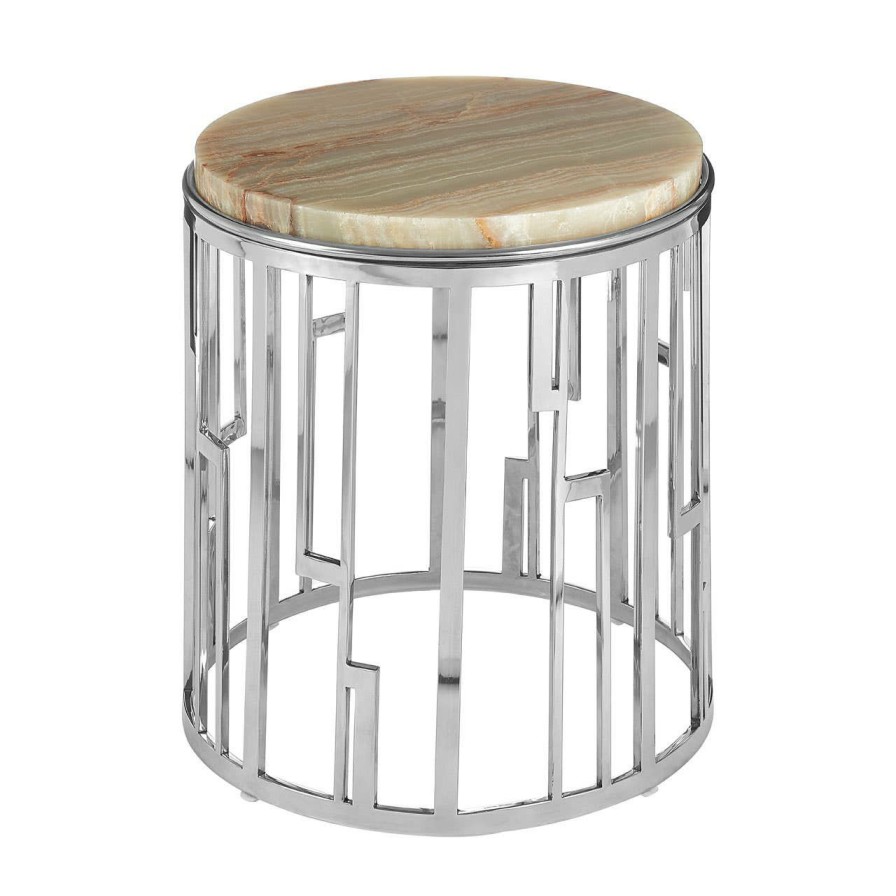 FURNITURE Fifty Five South Side Tables | Relic Onyx Stone Side Table