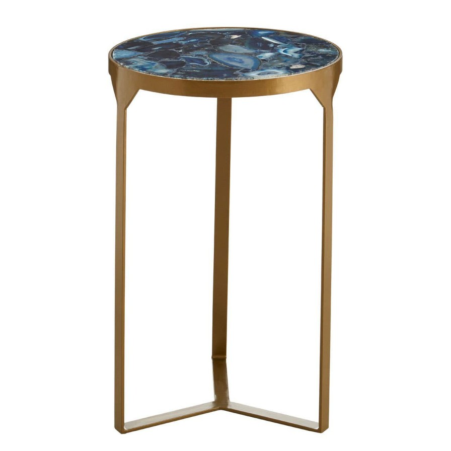 FURNITURE Fifty Five South Side Tables | Vizzini Round Agate Side Table