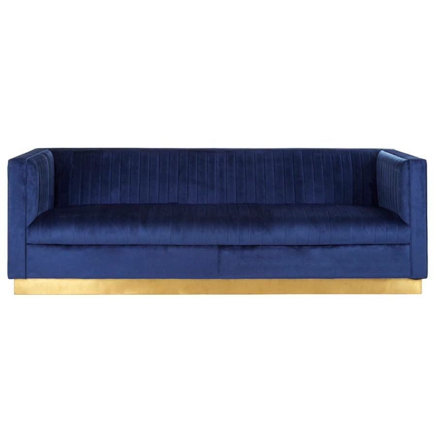 FURNITURE Fifty Five South Seating | Opal 3 Seat Deep Blue Sofa