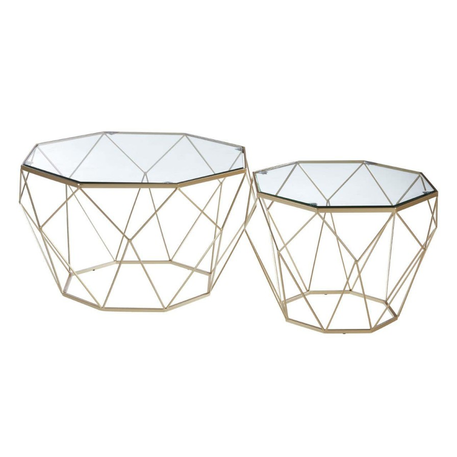 FURNITURE Premier Side Tables | Arcana Set Of 2 Clear Glass Tables