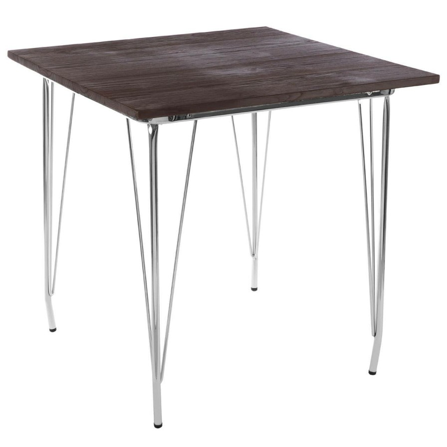 FURNITURE Premier Side Tables | District Chrome Metal And Elm Wood Table