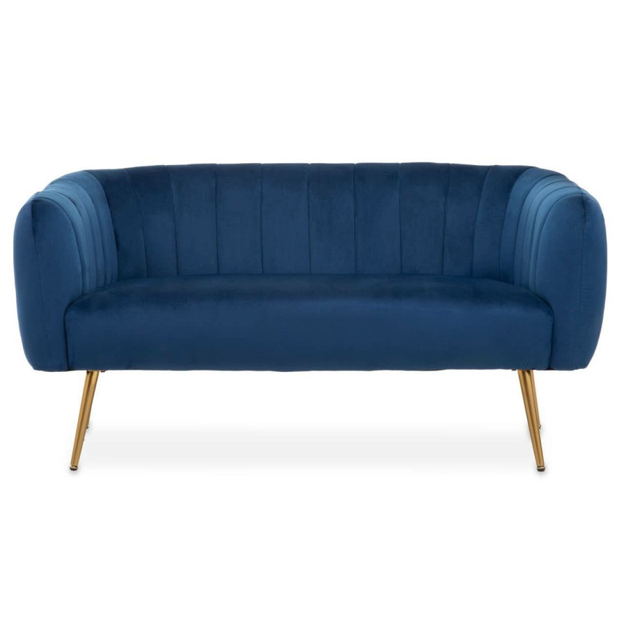 FURNITURE Premier Seating | Larissa Two Seat Blue Velvet Sofa