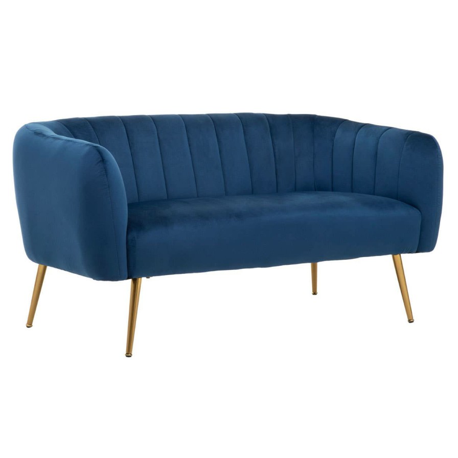 FURNITURE Premier Seating | Larissa Two Seat Blue Velvet Sofa
