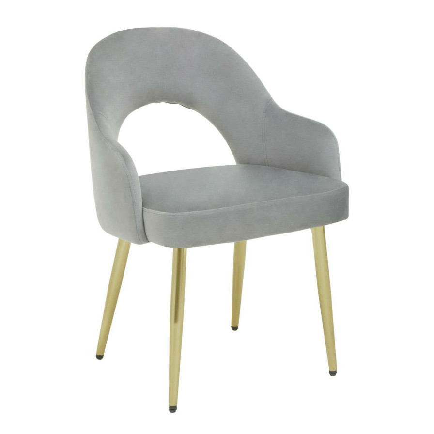 FURNITURE Premier Seating | Dani Grey Velvet Dining Chair