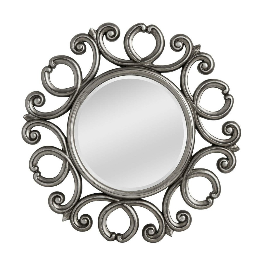 Bathe and Utility Fifty Five South Mirrors | Silver Finish Frame Round Wall Mirror