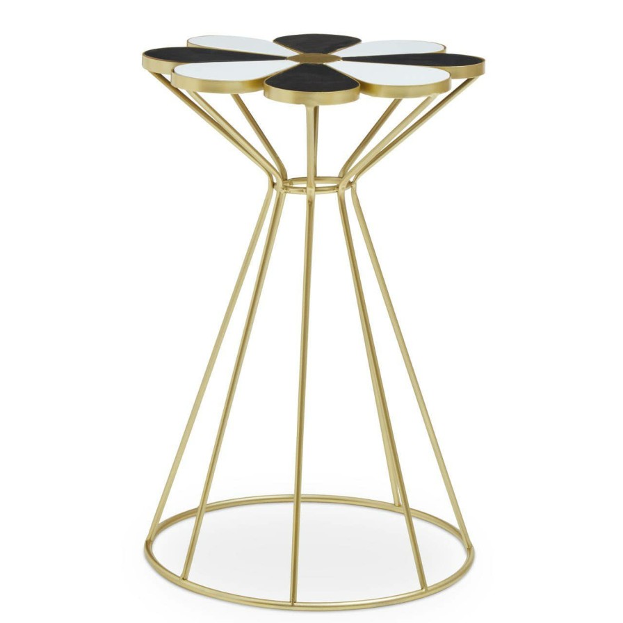 FURNITURE Premier Coffee Tables | Jodie Black And White Petal End Table
