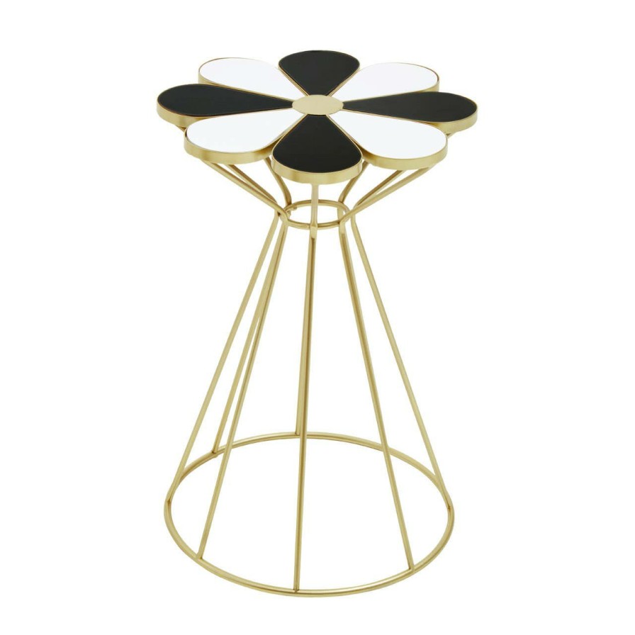 FURNITURE Premier Coffee Tables | Jodie Black And White Petal End Table