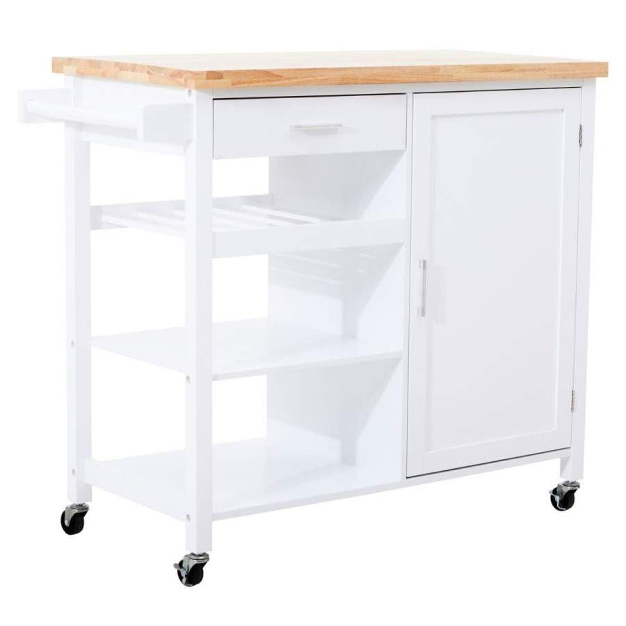 FURNITURE Premier Storage | Frankfurt White Kitchen Trolley