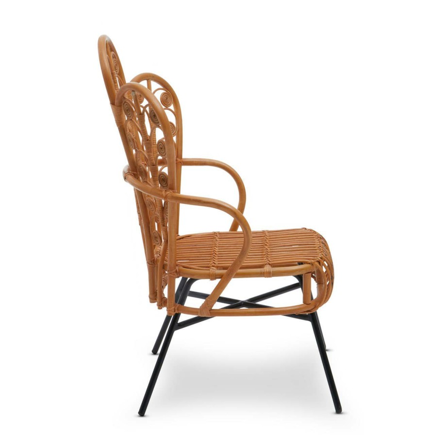 FURNITURE Fifty Five South Seating | Java Natural Rattan Scalloped Back Chair