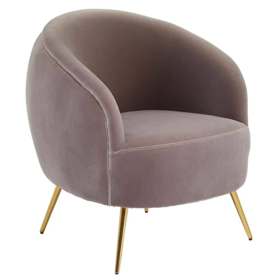 FURNITURE Fifty Five South Seating | Manhattan Mink Velvet Armchair