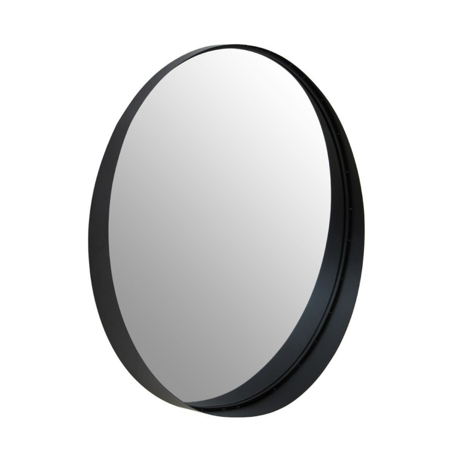 Bathe and Utility Premier Mirrors | Avento Large Round Black Wall Mirror