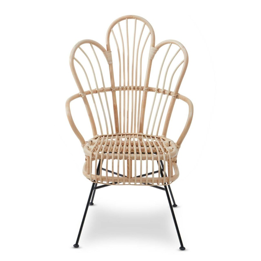 FURNITURE Fifty Five South Seating | Java Natural Rattan And Black Metal Back Chair