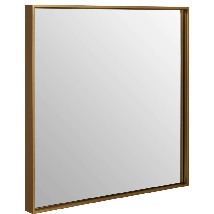 Bathe and Utility Premier Mirrors | Ando Large Square Gold Finish Wall Mirror