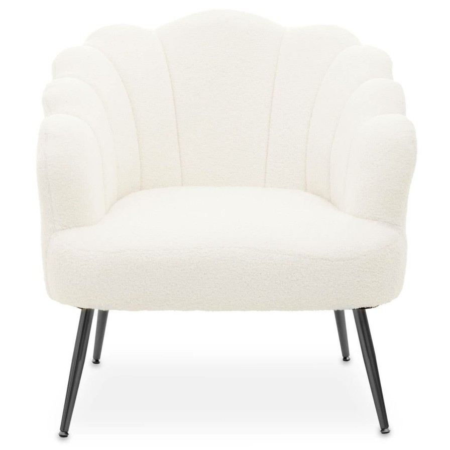 FURNITURE Fifty Five South Seating | Yazmin Seashell Black Finish Armchair