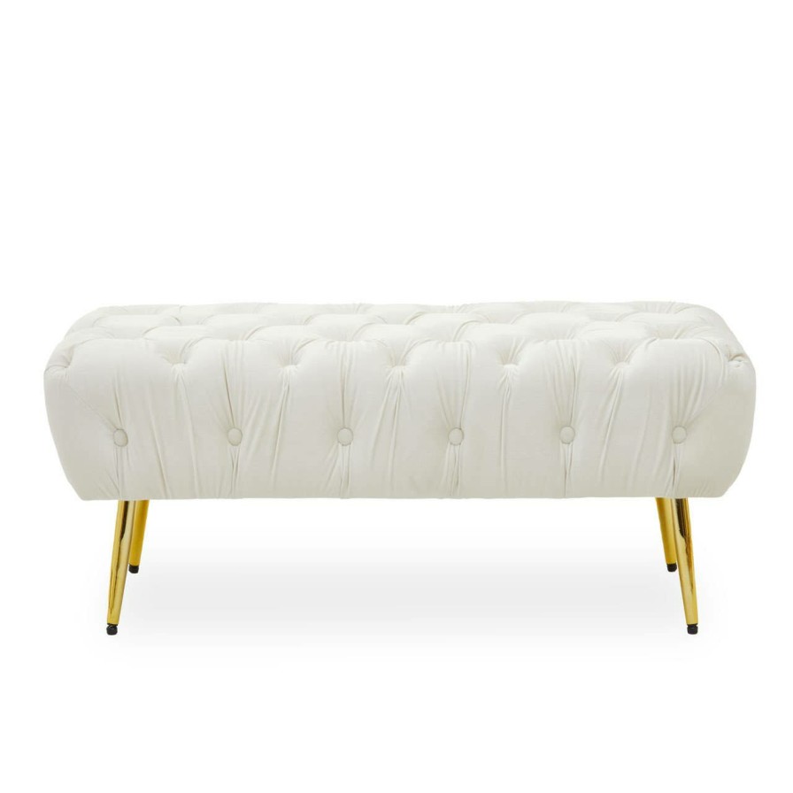 FURNITURE Fifty Five South Seating | Tamra Gold Leg Footstool