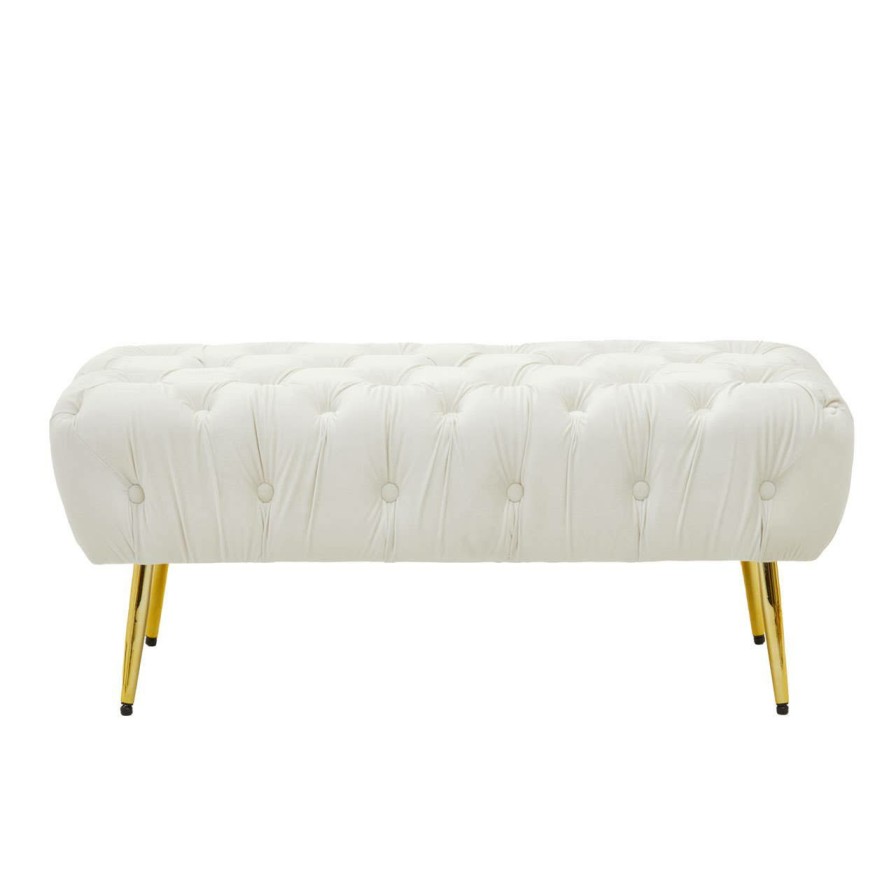 FURNITURE Fifty Five South Seating | Tamra Gold Leg Footstool