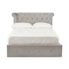 FURNITURE Premier Beds | Edison Steel Velvet Double Ottoman Bed