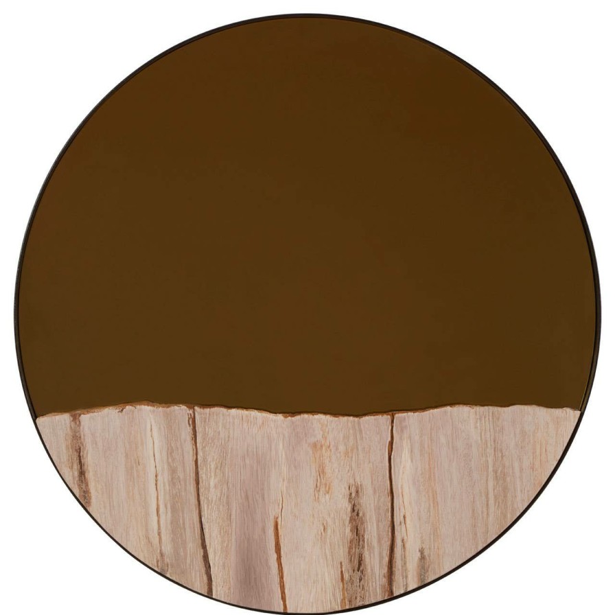 Bathe and Utility Fifty Five South Mirrors | Relic Petrified Wood Tile Large Round Mirror