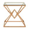 FURNITURE Premier Side Tables | Allure Corseted Square Rose Gold End Table