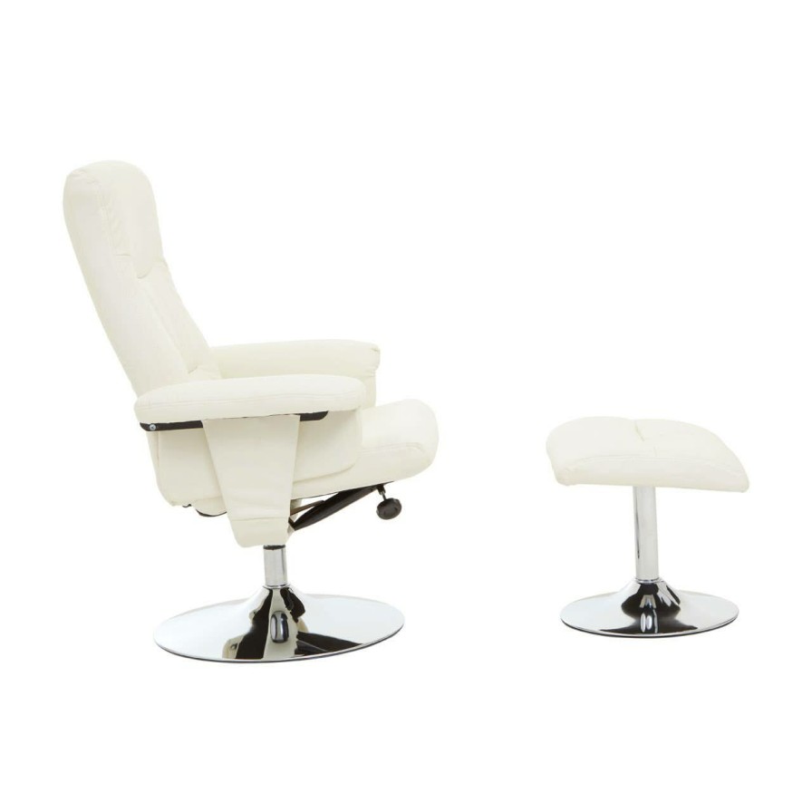 FURNITURE Premier Seating | Denton White Leather Effect Recliner