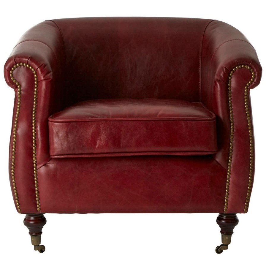 FURNITURE Fifty Five South Seating | Victor Red Leather Armchair