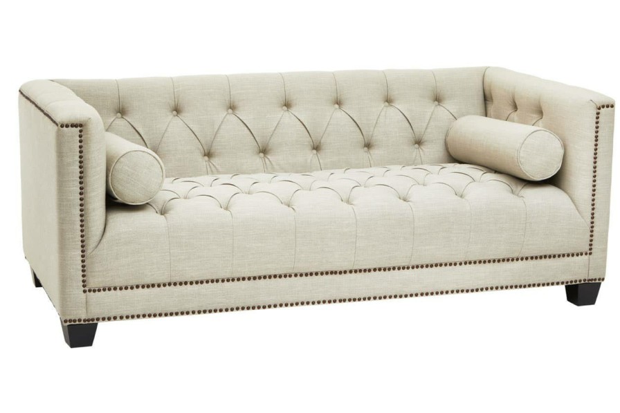 FURNITURE Fifty Five South Seating | Surina Two Seat Stone Fabric Sofa