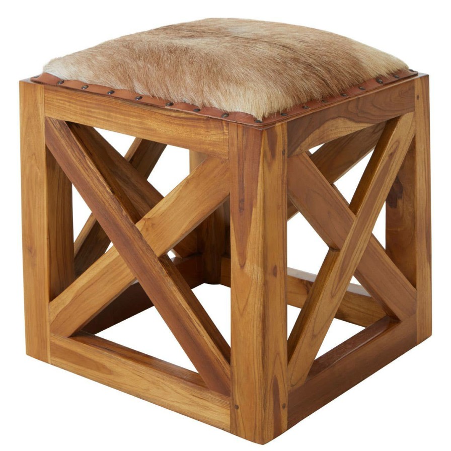 FURNITURE Fifty Five South Seating | Kendari Goat Leather Stool