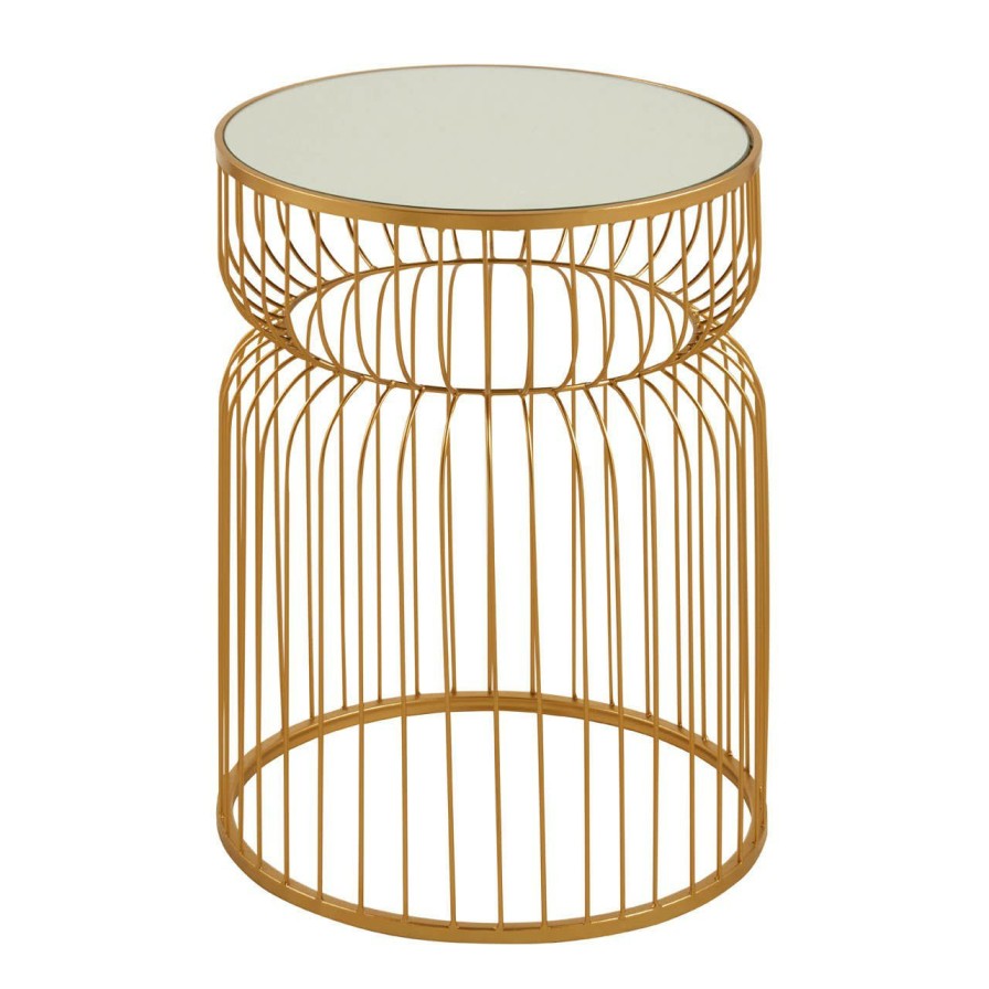 FURNITURE Premier Side Tables | Avantis Gold Metal Wireframe Round Side Table