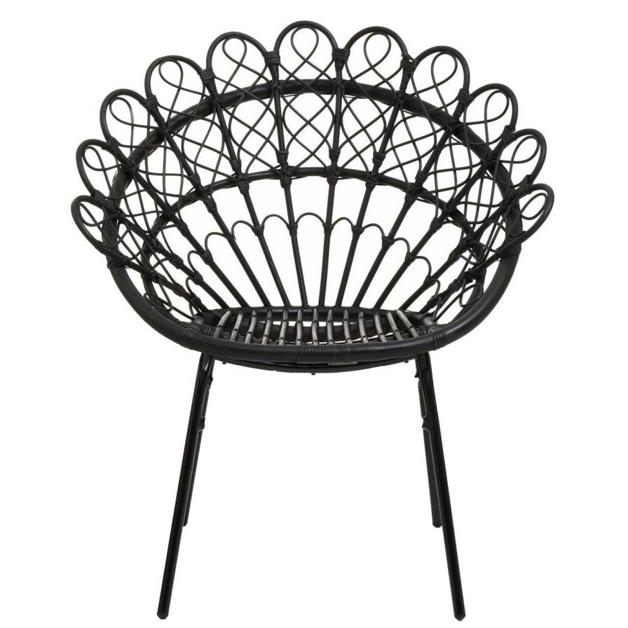 FURNITURE Fifty Five South Seating | Java Black Natural Rattan Peacock Chair