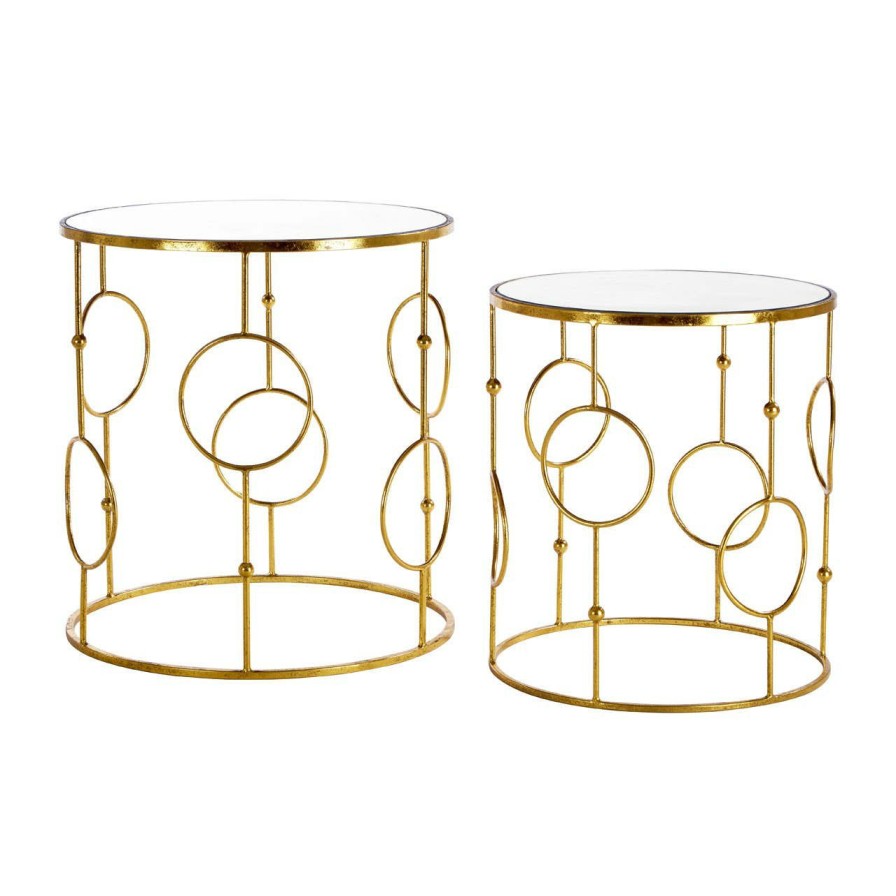 FURNITURE Premier Side Tables | Set Of Two Avantis Gold Metal Tables