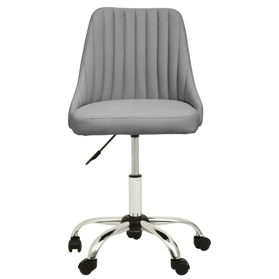 FURNITURE Premier Home Office Chairs | Brent Grey Leather Effect Home Office Chair