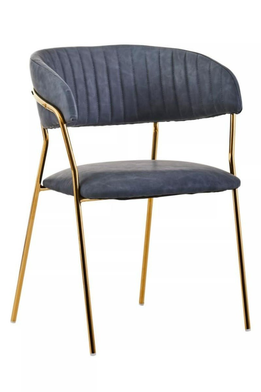 FURNITURE Fifty Five South Seating | Tamzin Dark Grey Faux Leather Dining Chair