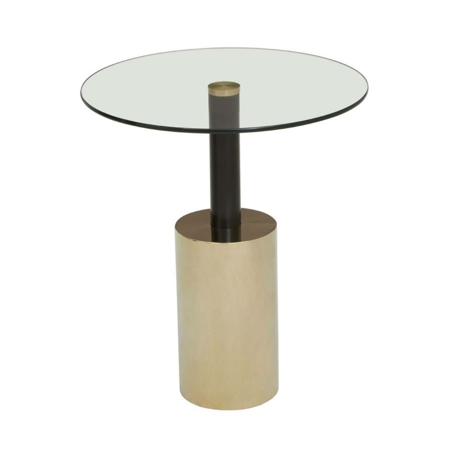 FURNITURE Fifty Five South Side Tables | Oria End Table With Warm Metallic Base