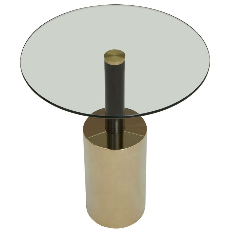 FURNITURE Fifty Five South Side Tables | Oria End Table With Warm Metallic Base